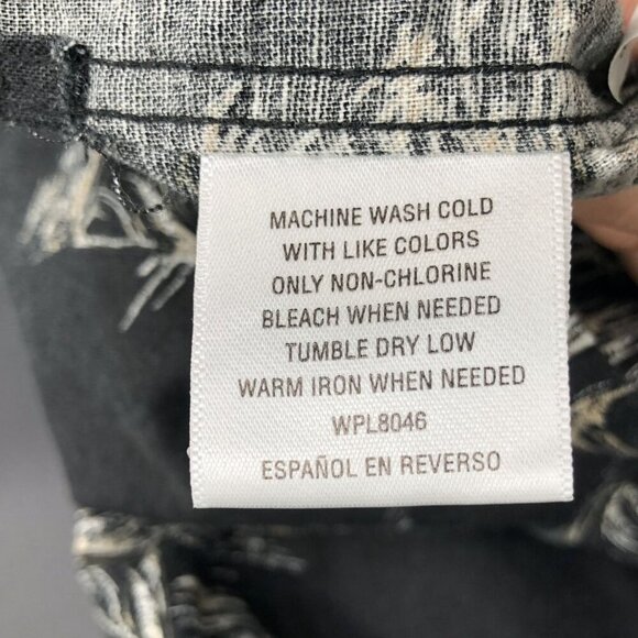 Tasso Elba Island Men's Button Up Tropical Shirt XXL Black Linen Blend Vacation - Picture 6 of 8